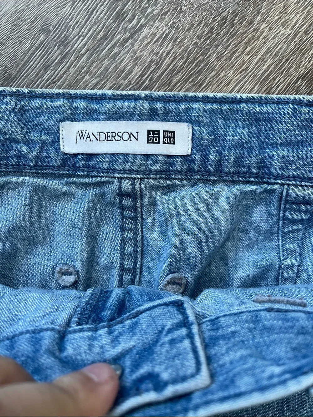 J.W. Anderson x Uniqlo | Flared High Rise Patch Pocket Medium Wash Denim Jeans